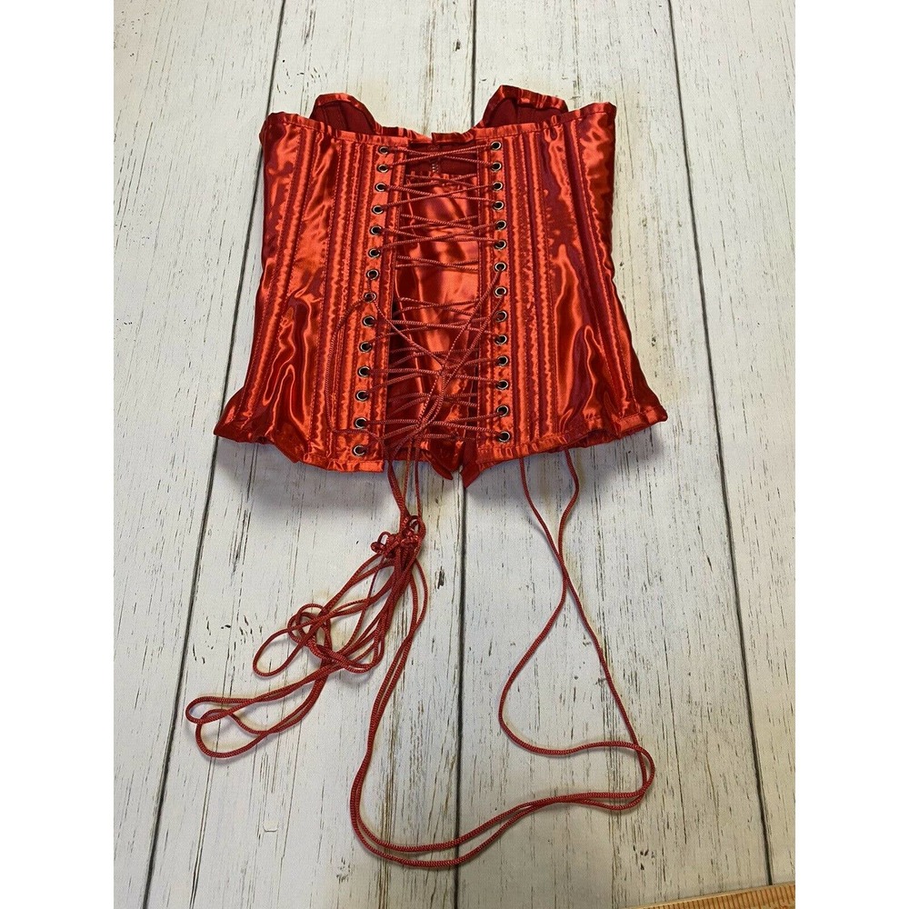 Burleska red lace up full size 22 corset